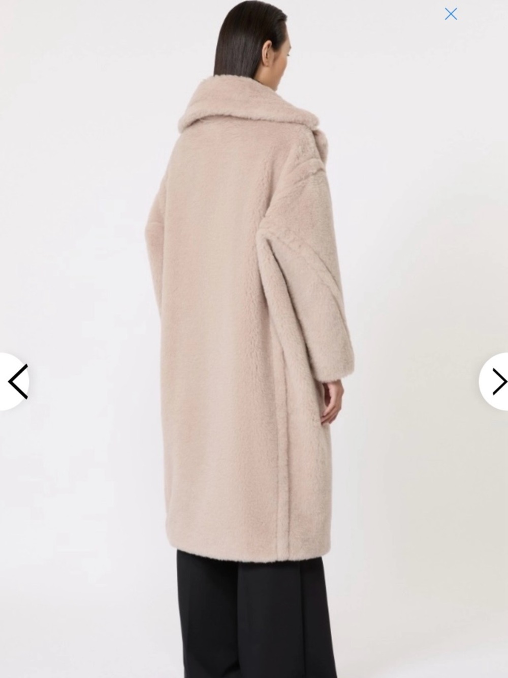 Max Mara Womens Beige Teddy Double-Breasted Wool & Alpaca Long Coat - Picture 3 of 4